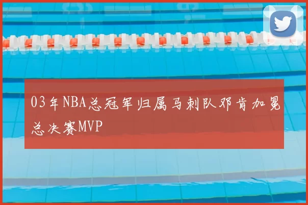 03年NBA总冠军归属马刺队邓肯加冕总决赛MVP